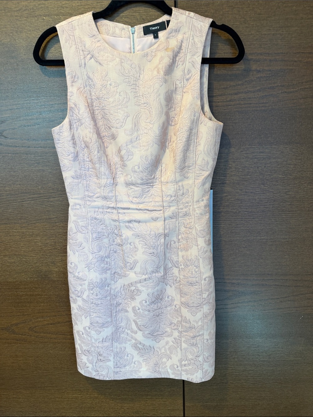 Theory Sleeveless Jacquard Sheath Dress in Pale Lavender